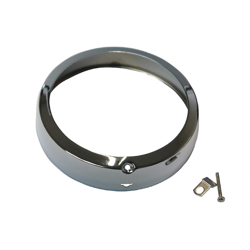Ramka lampy przód ROMET, KOMAR metalowa chrom kpl.